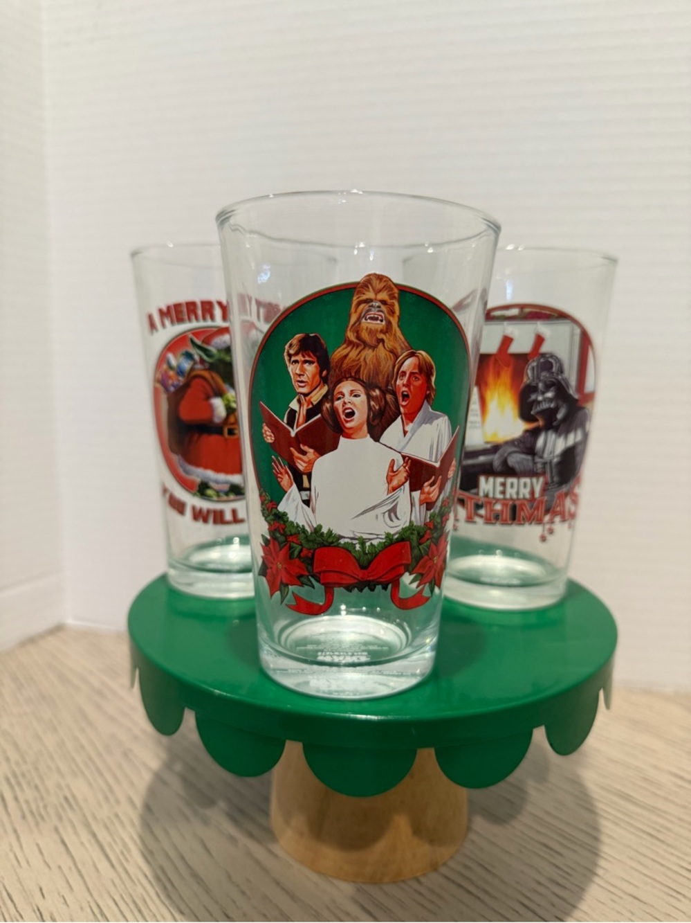 Star Wars 3 pc Glassware Set Collectible Pint Glass Christmas Holiday 16 oz